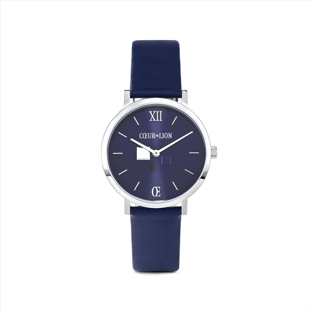 Coeur De Lion - Cube Watch Blue Dial & Leather Band