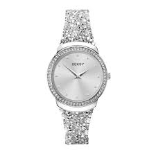 Seksy - Rocks Silver Crystal Bracelet Women's Watch