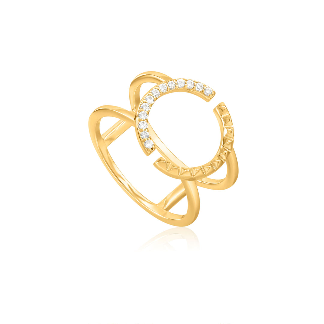 Ania Haie - Spike Double Ring - Gold Plated