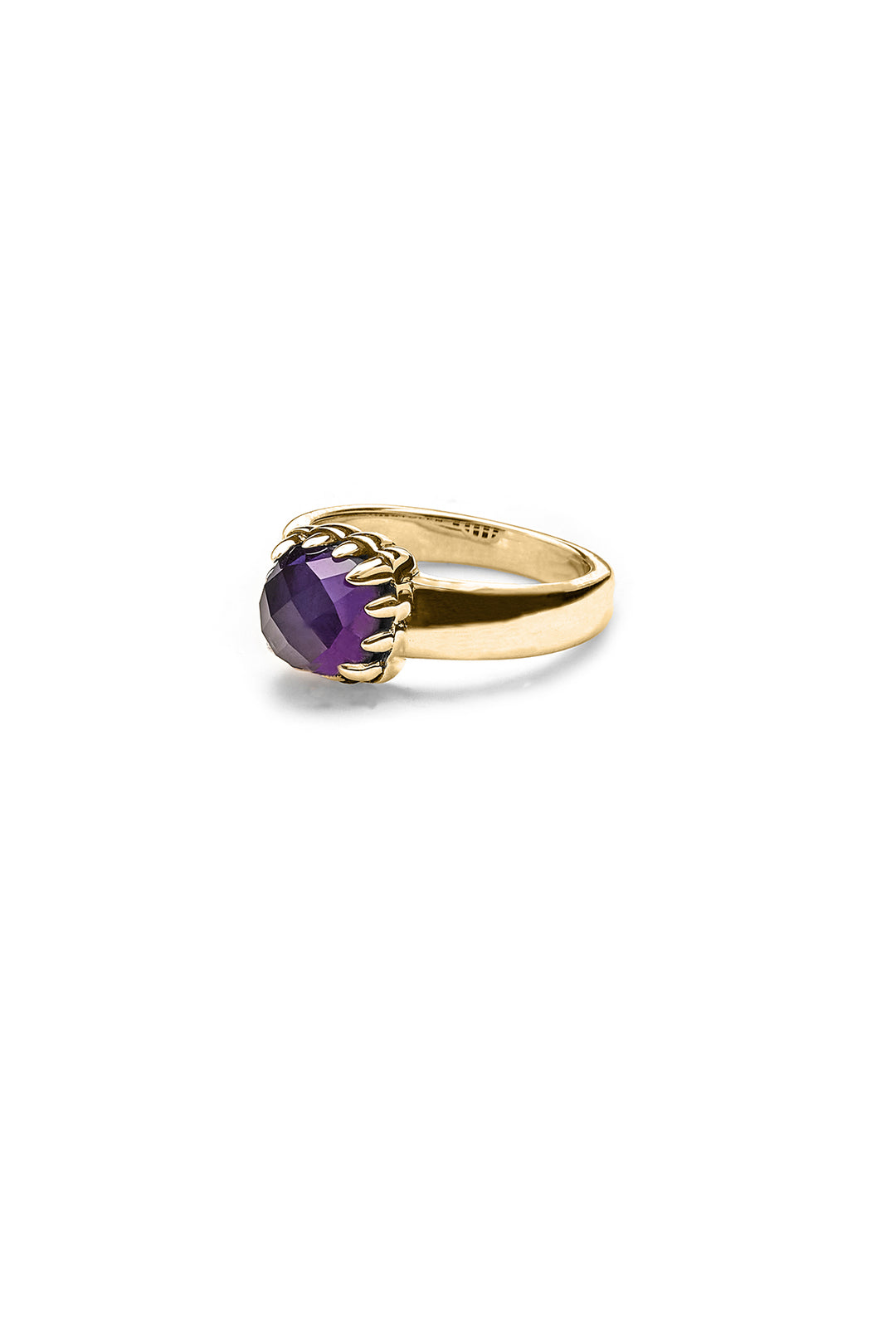 Stolen Girlfriends Club - Baby Claw Ring - 18ct YGP/Amethyst - Size Q
