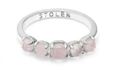Stolen Girlfriends Club - Halo Cluster Ring - Stg Silver/Rose Quartz - Size Q