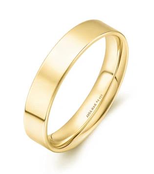Ania Haie - Gold Plated Smooth Band 4mm - Size 56