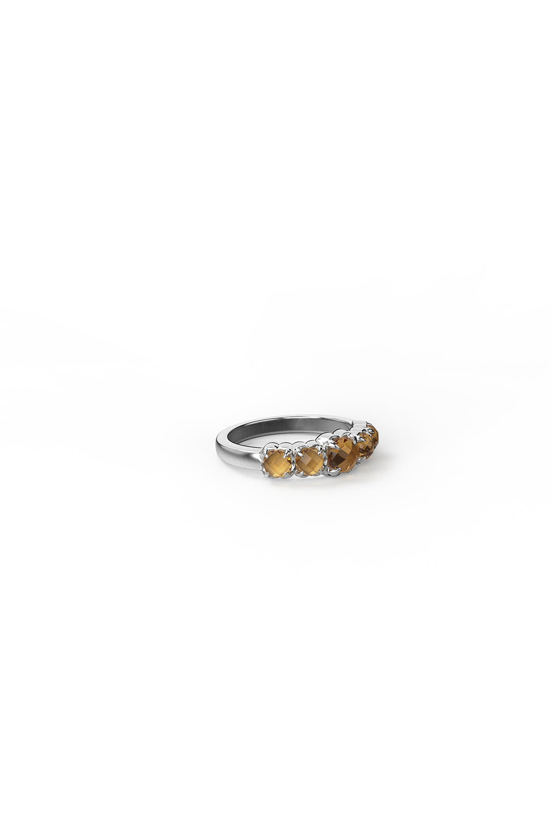 Stolen Girlfriends Club - Halo Cluster Ring - Stg Silver/Orange Citrine - Size Q