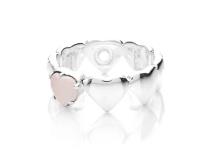 Stolen Girlfriends Club - Band Of Hearts Ring Rose Quartz - Size Q