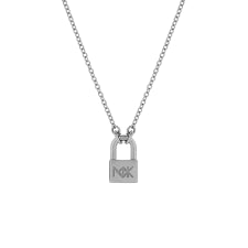 Medium Lock Necklace- Stg Silver