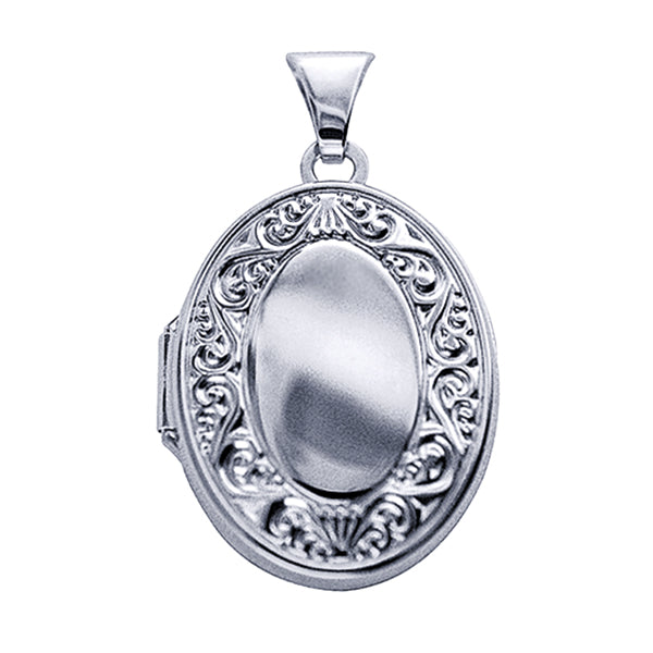 Scroll Border Oval Locket