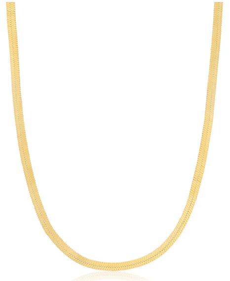 Ania Haie - Gold Plated Flat Snake Chain Necklace