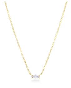 Caja - Gold Plated Aurora White Zircon Necklace