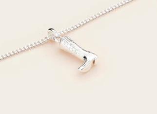 Whistle & Pop Trailblazer Baby Boot Necklace - Stg Silver