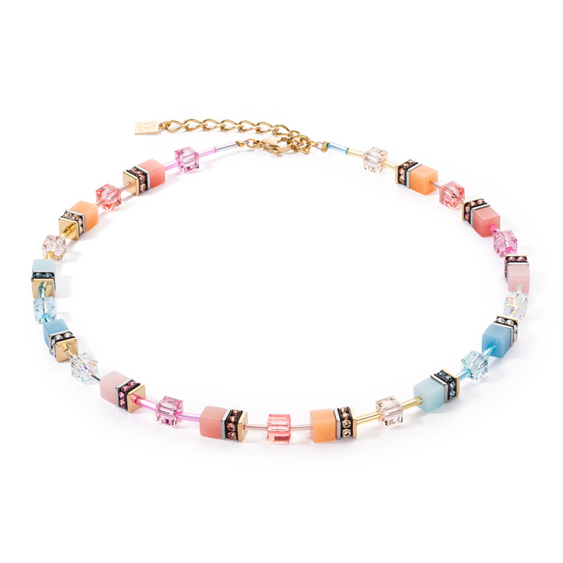 Coeur de Lion Necklace - Aqua-Apricot