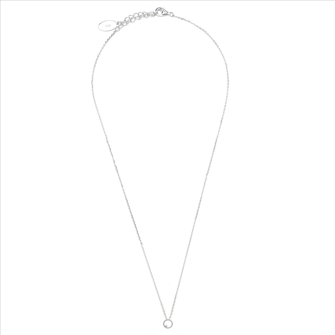 Georgini - Opal Glow Blue Created Opal Circle Pendant - Silver