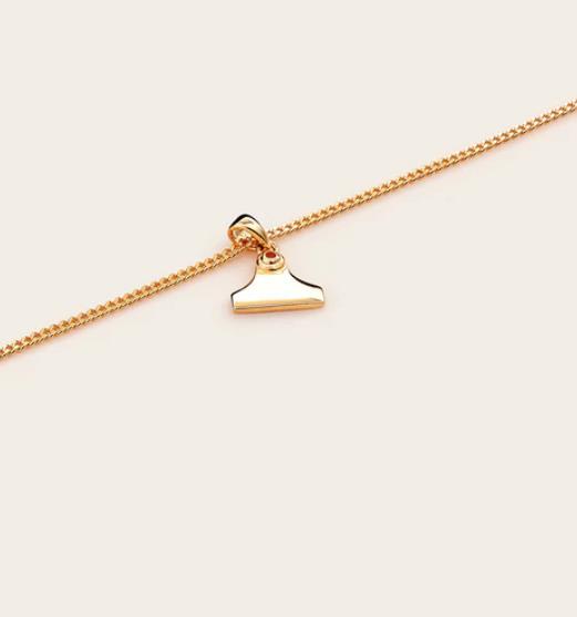 Whistle & Pop - High Country Dainty Cattle Tag Necklace - Gold Plated