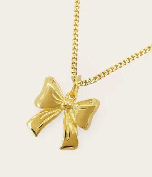 Whistle & Pop - Heritage Bella Bow Necklace - Gold Plated