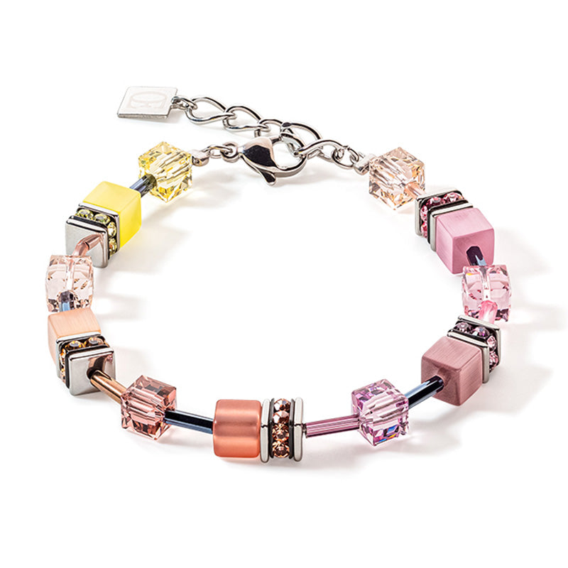 Coeur de Lion Bracelet - Iconic Lilac-Yellow Multicolour Vintage GeoCUBE®