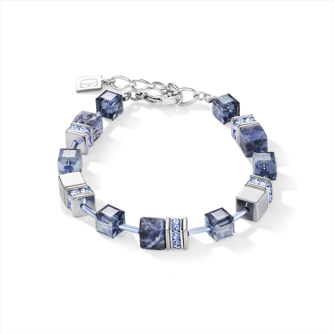 Geo Cube Hematite & Blue Sodalite Bracelet