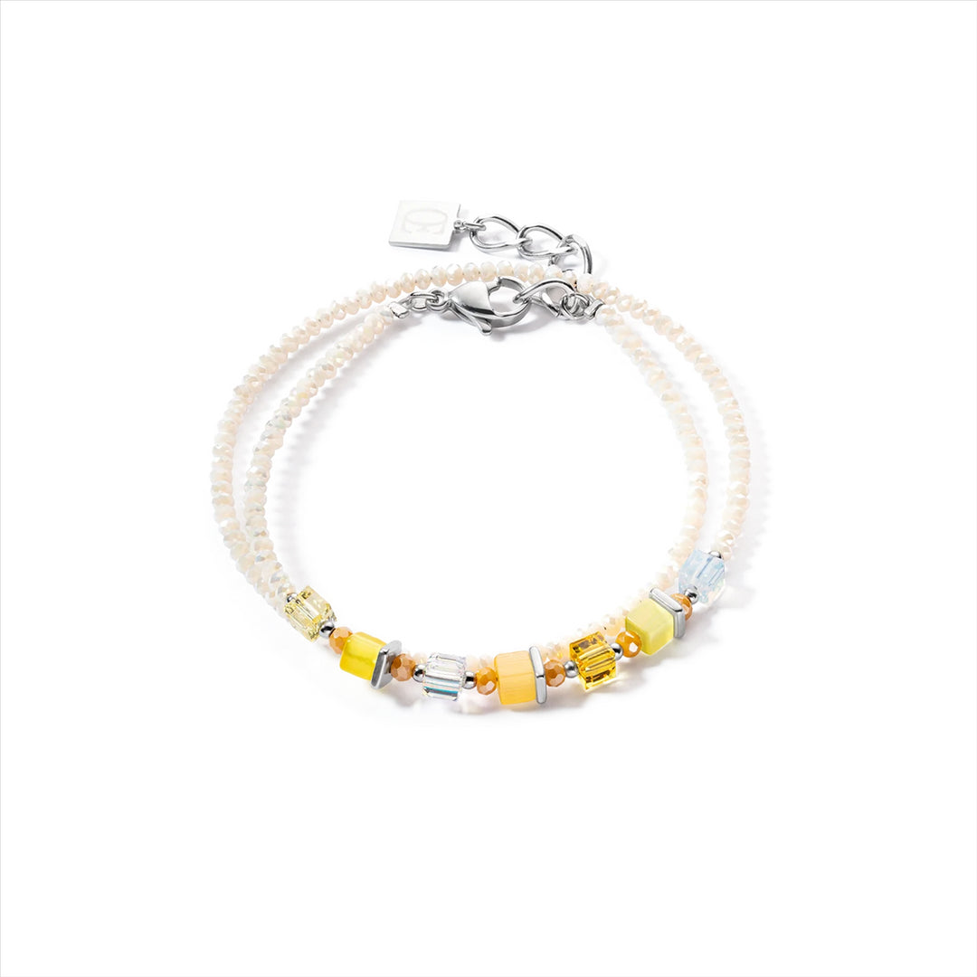 Coeur de Lion Bracelet - Joyful Colours Wrap - Silver Yellow