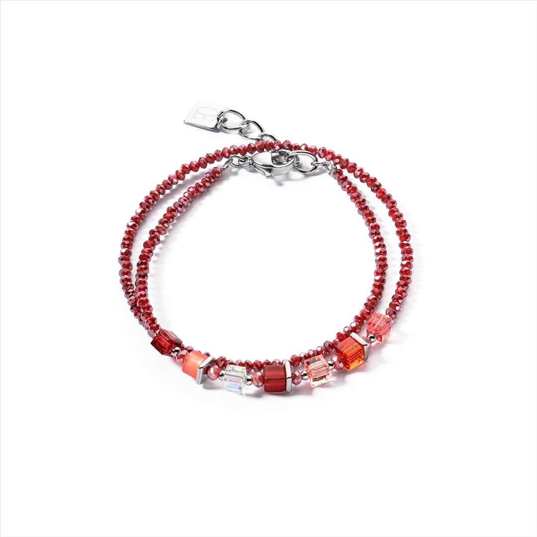Coeur de Lion Bracelet - Joyful Colours Wrap - Silver Red