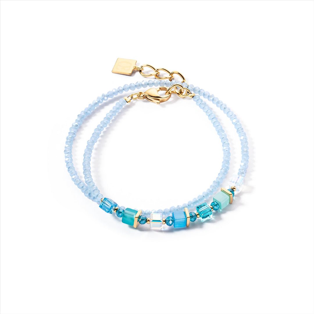 Coeur de Lion Bracelet - Joyful Colours Wrap - Gold Turquoise