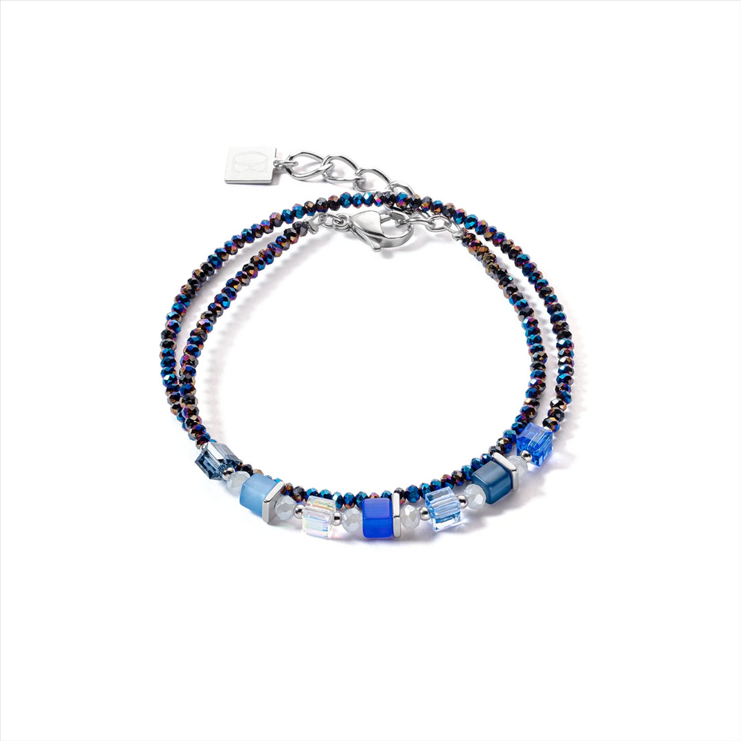 Coeur de Lion Bracelet - Joyful Colours Wrap - Silver Blue