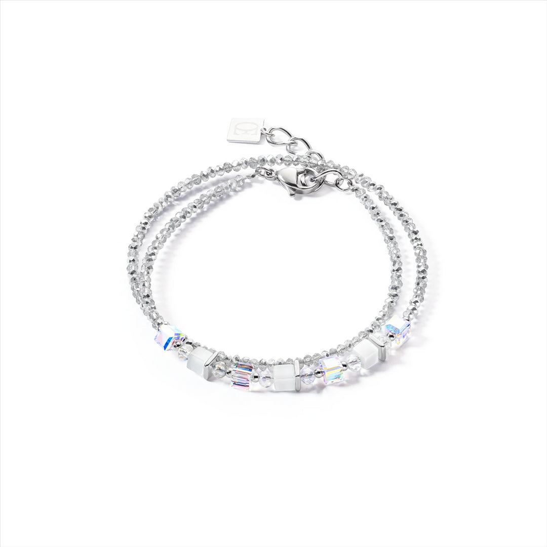 Joyful Colours Wrap Bracelet Silver White