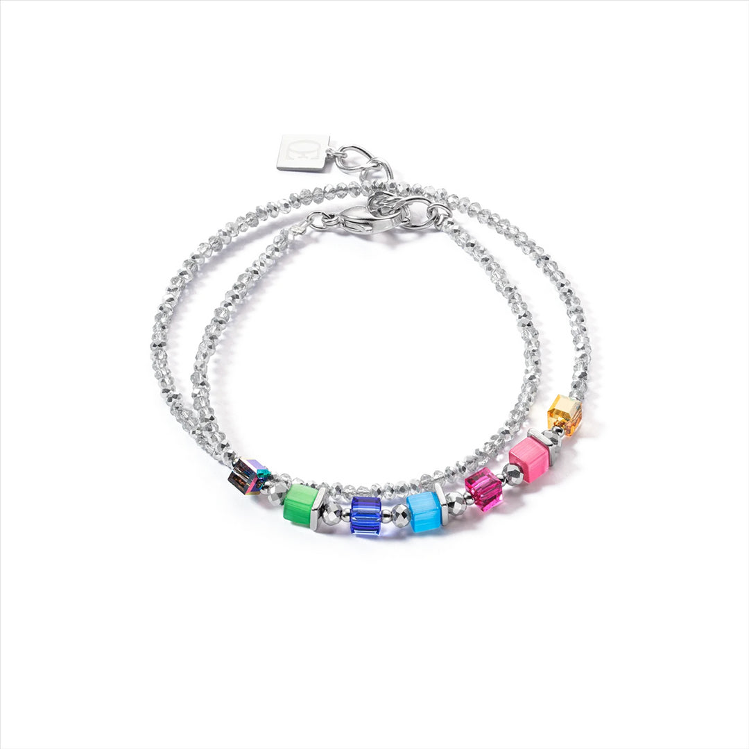 Joyful Colours Wrap Bracelet Silver Rainbow