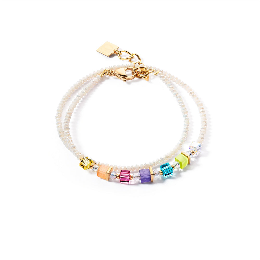 Coeur de Lion Bracelet - Joyful Colours Wrap - Pastel Rainbow