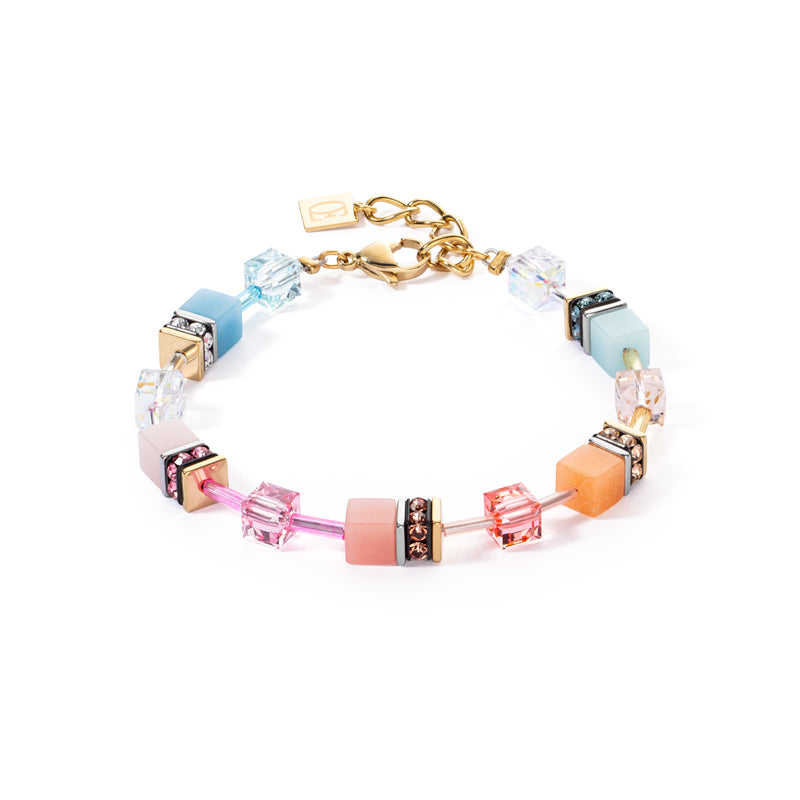 Coeur de Lion Bracelet - Aqua And Apricot