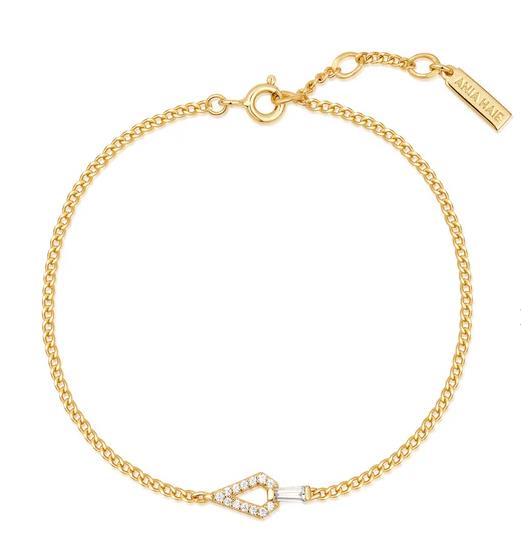 Ania Haie - Sunshine Gold Plated Cz Geometric Bracelet