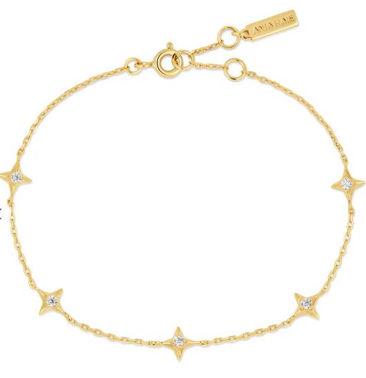 Ania Haie - Dusk Gold Plated Cz Stars Bracelet