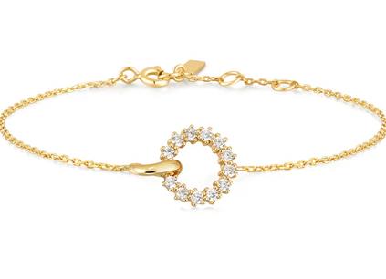 Ania Haie - Gold Plated Interlinked Circles Pave Bracelet