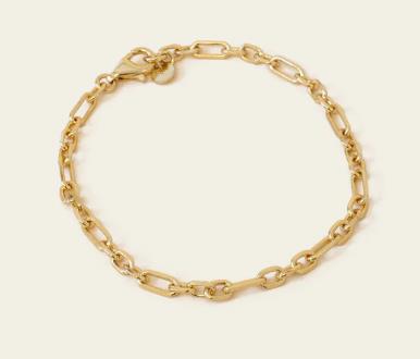 Whistle & Pop - Heritage Mix Link Chain Bracelet - 19cm - Gold Plated