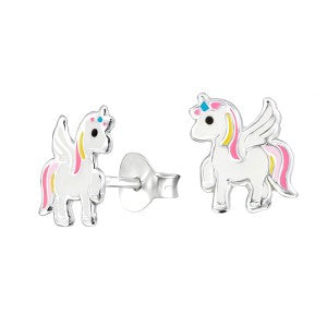 Yellow/Pink Enamel Unicorn Studs
