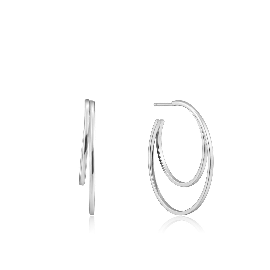 Ania Haie - Silver Crescent Hoop Earrings