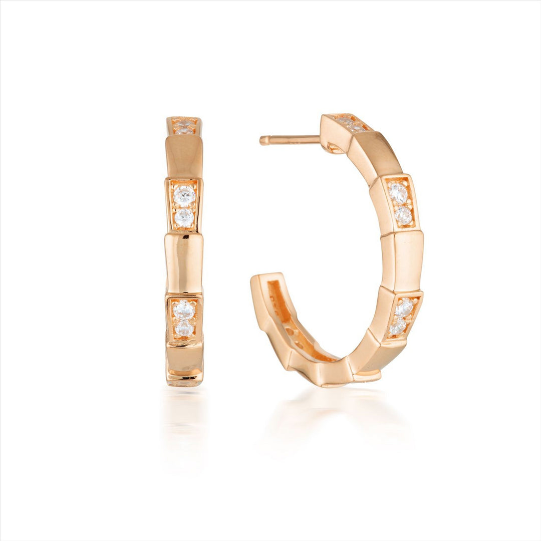 Georgini - Emilio Vega Hoop Earrings - Rose Gold Plated