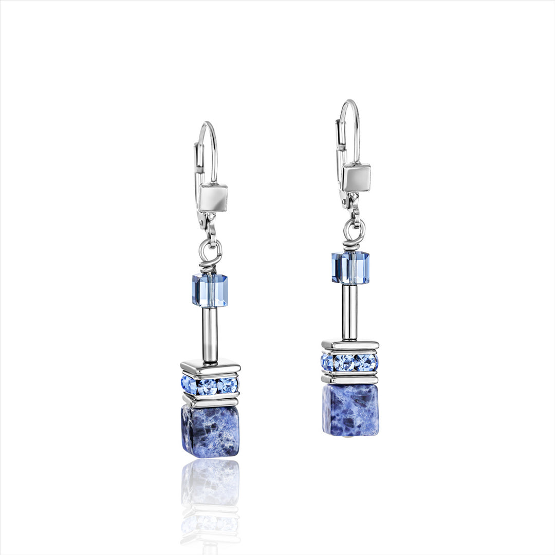 Coeur de Lion Earrings - Hematite & Blue Sodalite