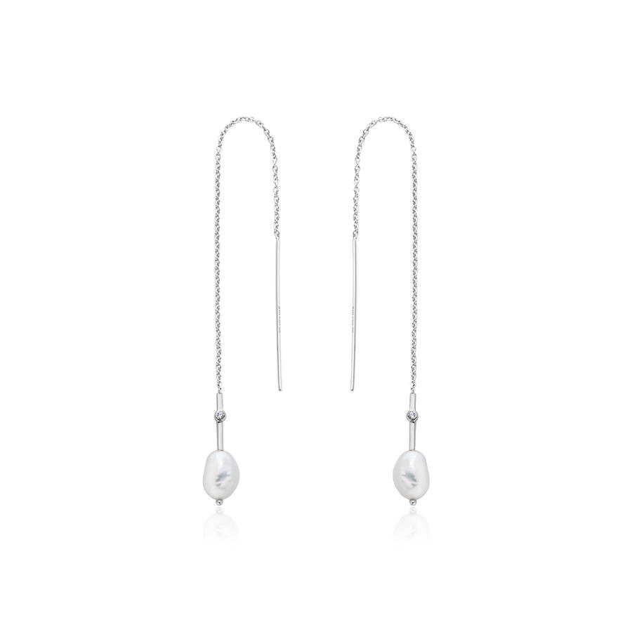 Ania Haie - Silver Pearl Threader Earrings