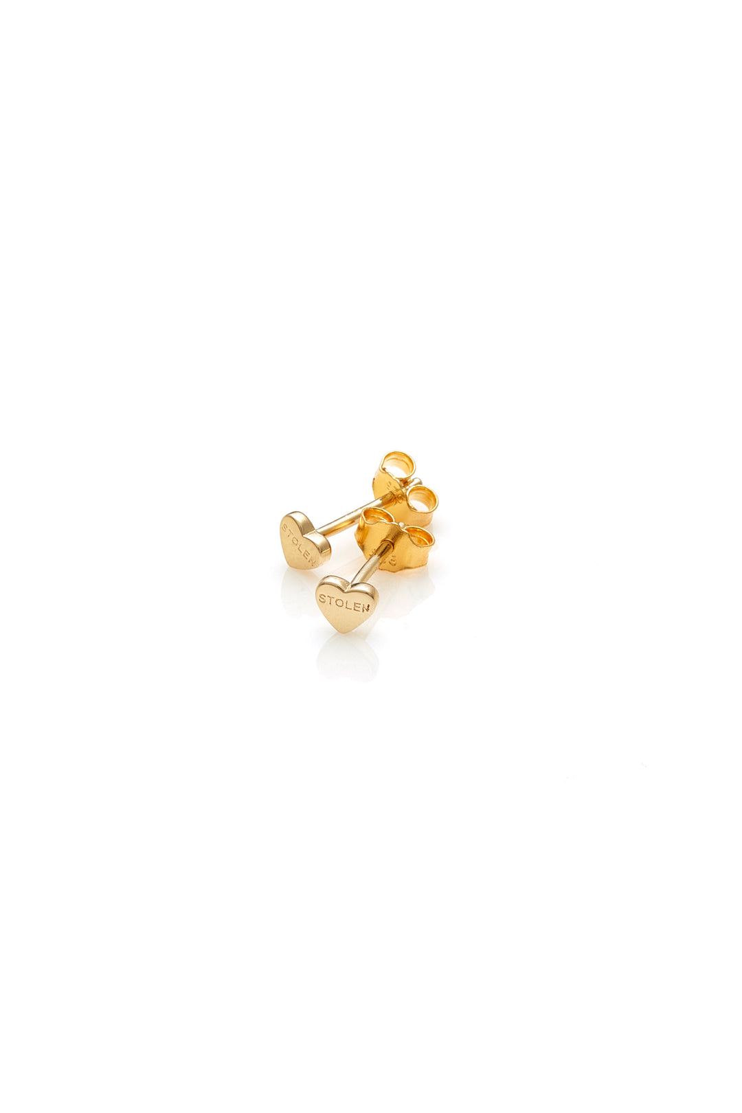 Stolen Girlfriends Club - Tiny Stolen Heart Earrings - 18ct Yellow Gold Plated