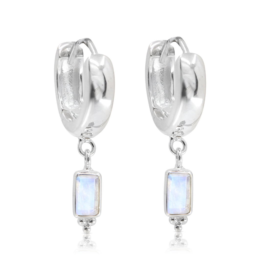 Tonimay - Baguette Moonstone Silver Huggies