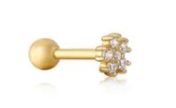 Ania Haie - Gold Plated Sparkle Flower Barbell Single Earring