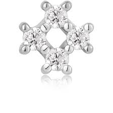 Ania Haie - Silver Sparkle Cross Barbell - Single Earring