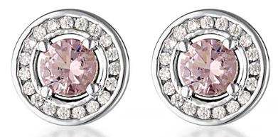 Georgini - Milestone Morgnaite and White Cubic Zirconia Halo Earrings - Silver