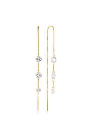 Georgini - Mirage Ethereal White Cubic Zirconia Threader Earring - Gold Plated