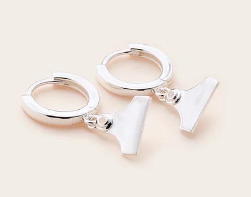 Whistle & Pop - High Country Cattle Tag Huggies - Stg Silver