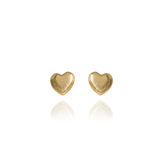 Evolve - Mini Heart Studs - (Loving) - Gold Vermeil
