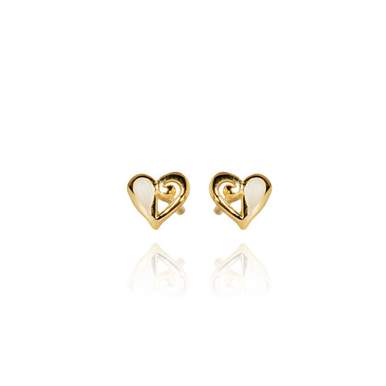Evolve - Mini Mother Of Pearl Studs - (Treasured) - Gold Vermeil