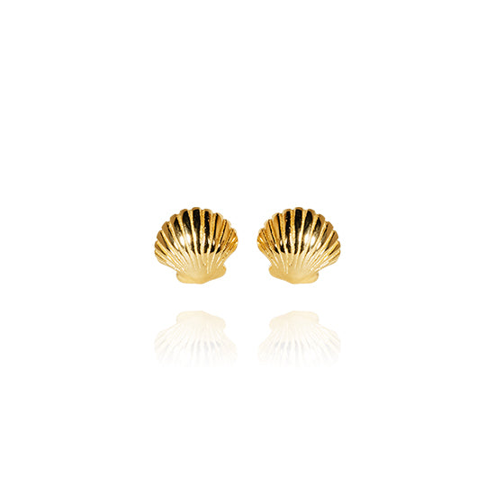 Evolve - Mini Scallop Studs - (Iconic) - Gold Vermeil
