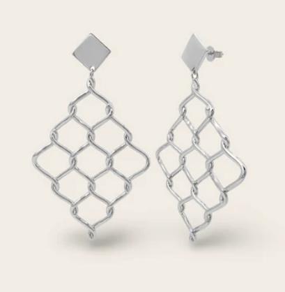 Whistle & Pop - Heritage Fence Drop Earrings - Brass/Stg Plated