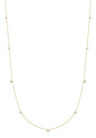Ania Haie - Gold Plated Bezel Cubic Zirconia Station Necklace