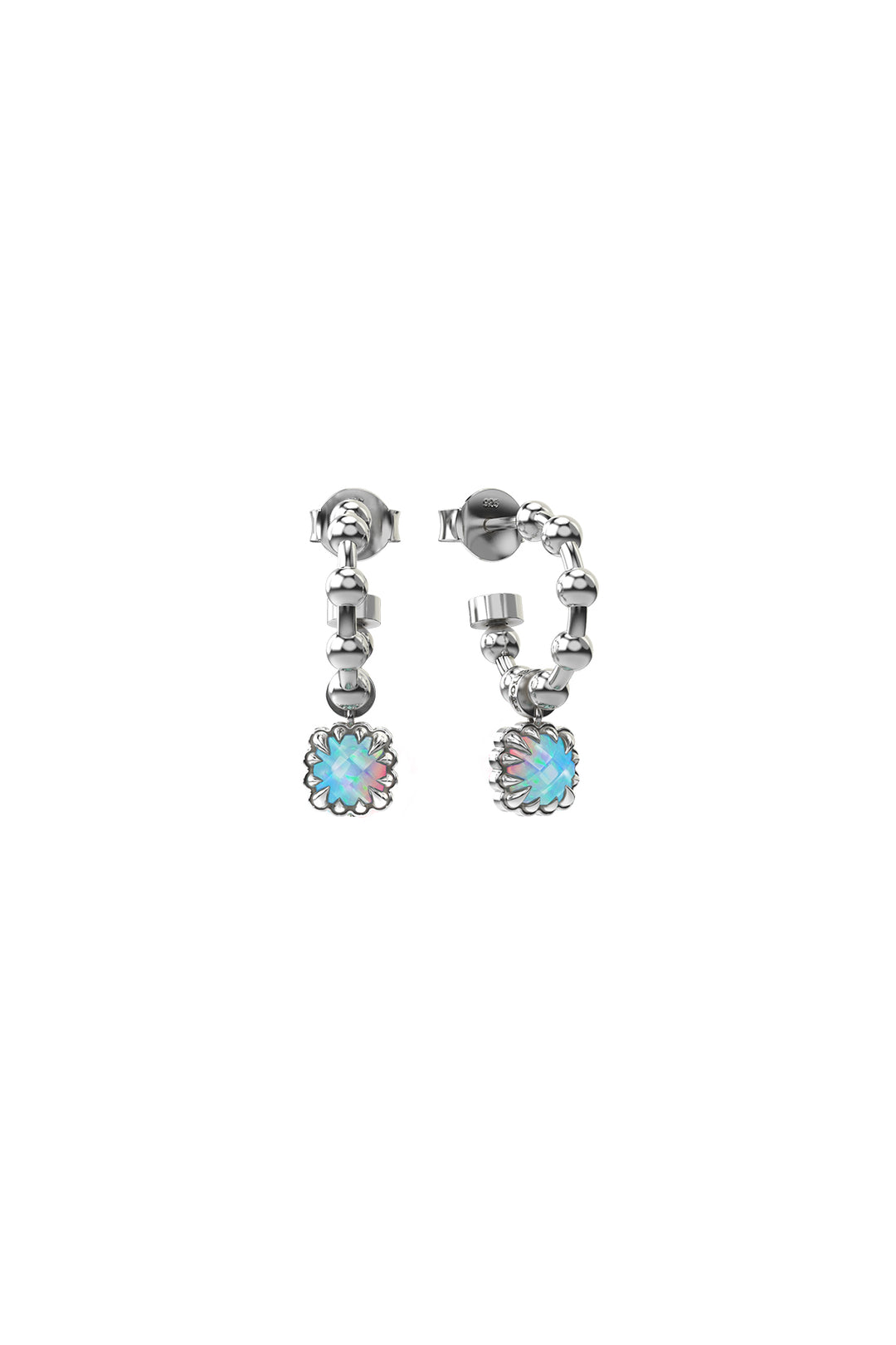 Stolen Girlfriends Club - Baby Claw Ball Chain Anchor Earrings - Bello Opal