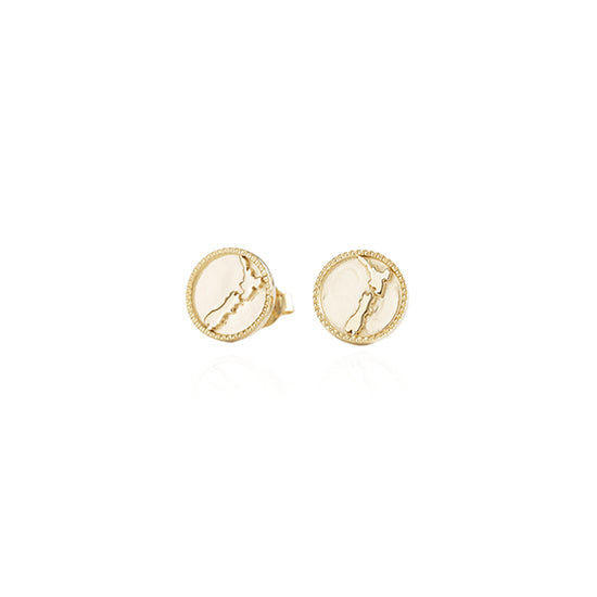 Evolve - NZ Map Coin Studs - (Cherished) - Gold Vermeil